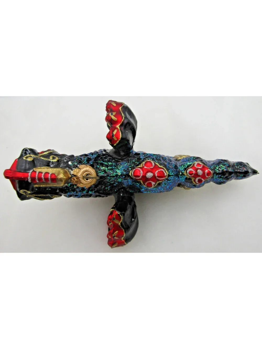 Thomas Glenn Molded Glass Holiday Colorful Flying Dragon Ornament